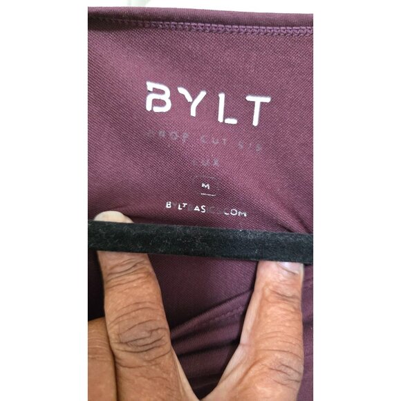 BYLT Mens Drop-Cut T-Shirt Maroon Short Sleeve Crew Neck Size M - Picture 5 of 7